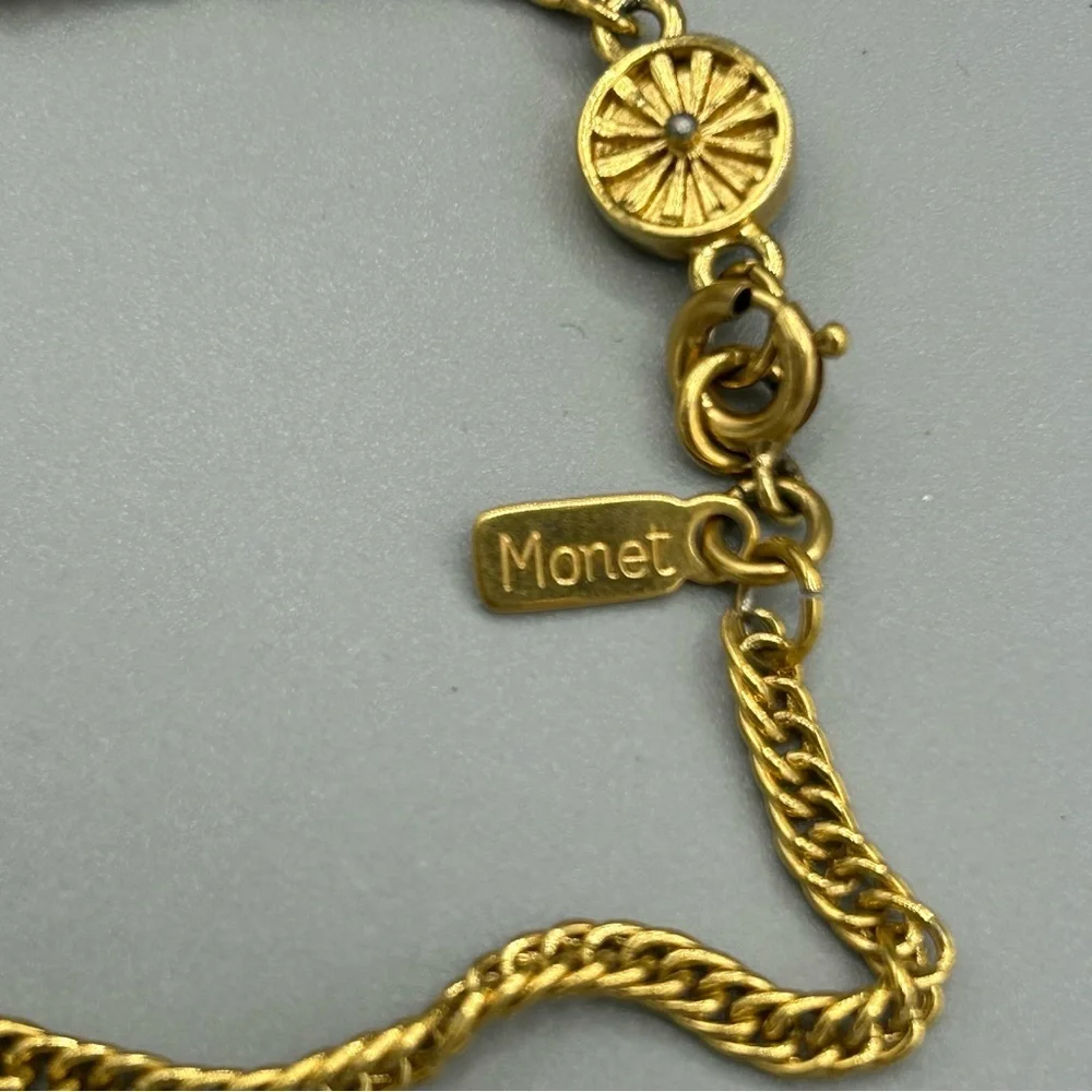 Monet Vintage Gold Tone Double Strand Necklace